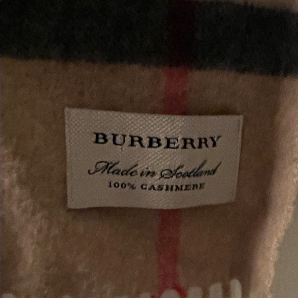 Burberry Beige and Red Heart Pattern Scarf - Picture 2 of 6